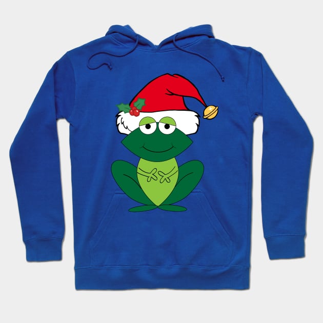 Cute Christmas Frog in Santa Hat Hoodie by epiclovedesigns